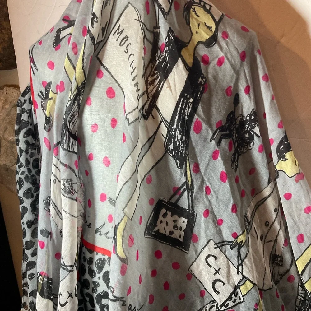 “MOSCHINO THEME” SCARF Shopping and Animal Print Large Size. - Picture 7 of 11